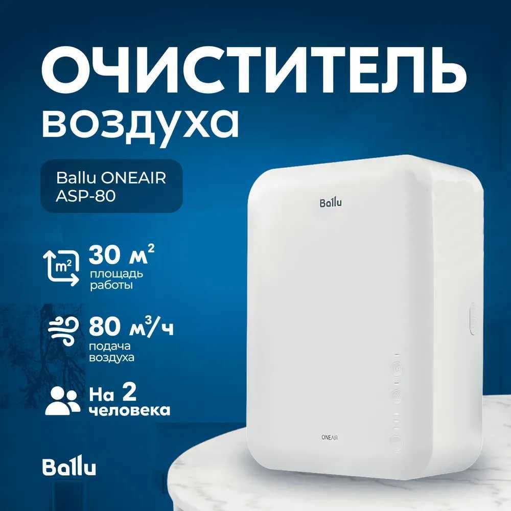 Бризер Ballu ONEAIR ASP-80, умная вентиляция, очиститель воздуха