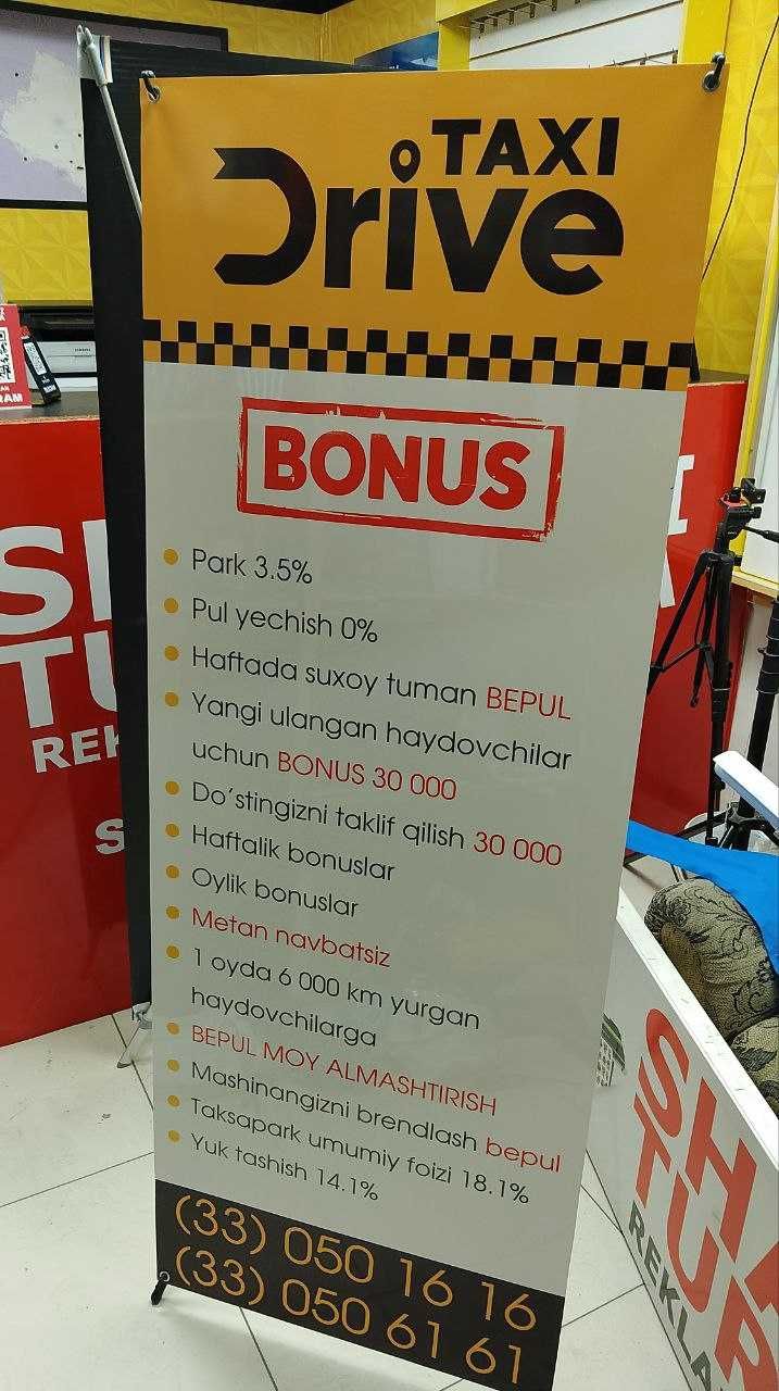 Pauk, X banner stend reklama Toshkent ichida