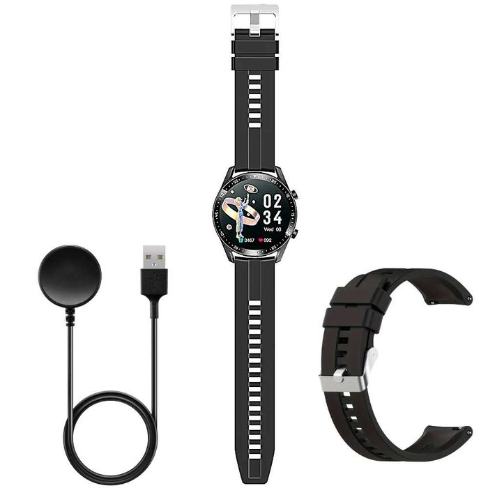 Ceas Smartwatch Elegant si Bratara Fitness 1.3 Display IPS Full Touch