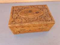 немска кутия за бижута дърворезба и месингова инкрустация - 000#10