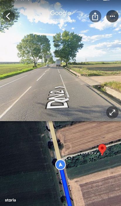 Teren E85, iesirea de pe autostrada A7, sens giratoriu Bogdan Voda