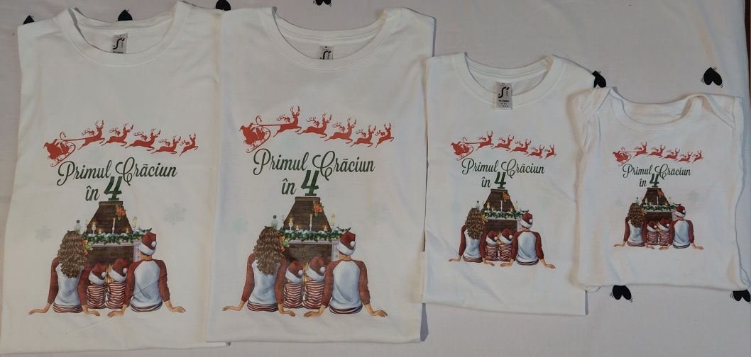 Set tricouri Primul Crăciun în 4