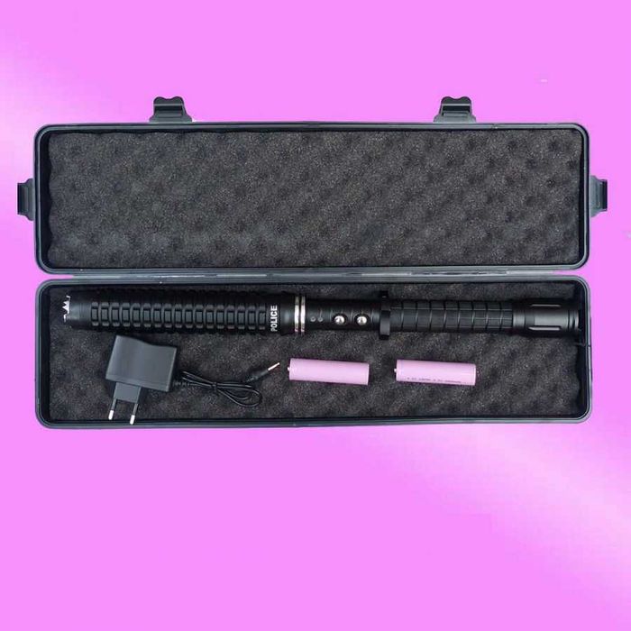 Baston telescopic cu electrosoc autoaparare drumetie