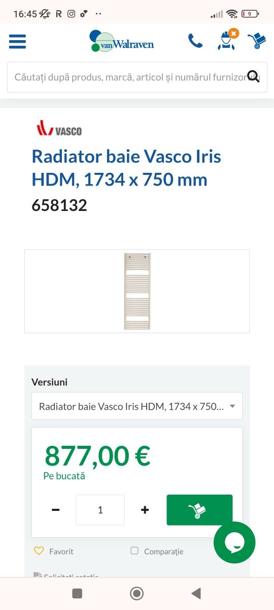 Radiator baie vesco iris HDM 1734×750