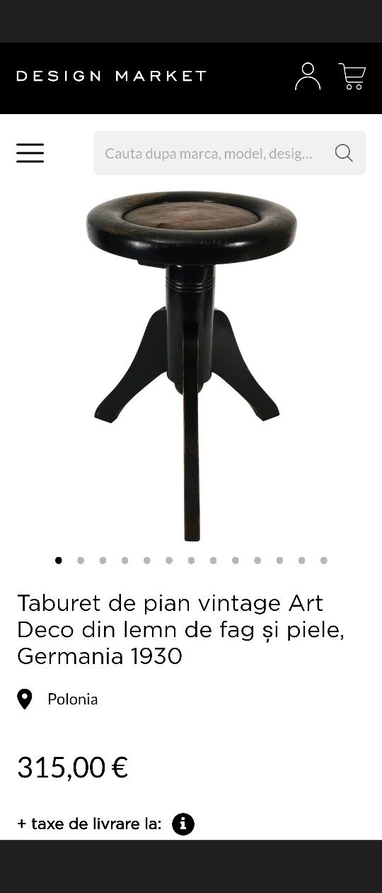 Scaun pian Art deco design