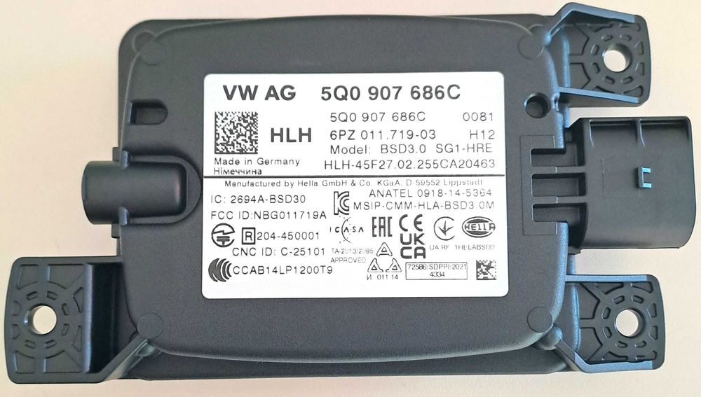 Radar unghi mort 5Q0907686C platforma MQB Golf 7, Passat B8, Octavia