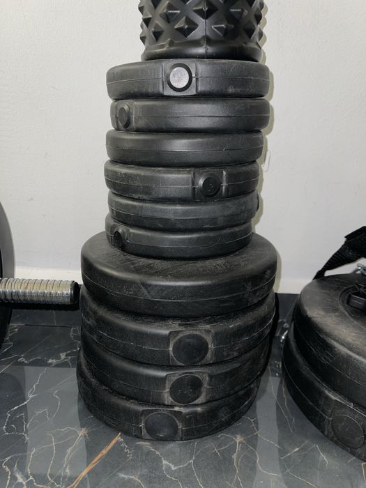 Set de gantere + rola de spuma + 2 saltele yoga