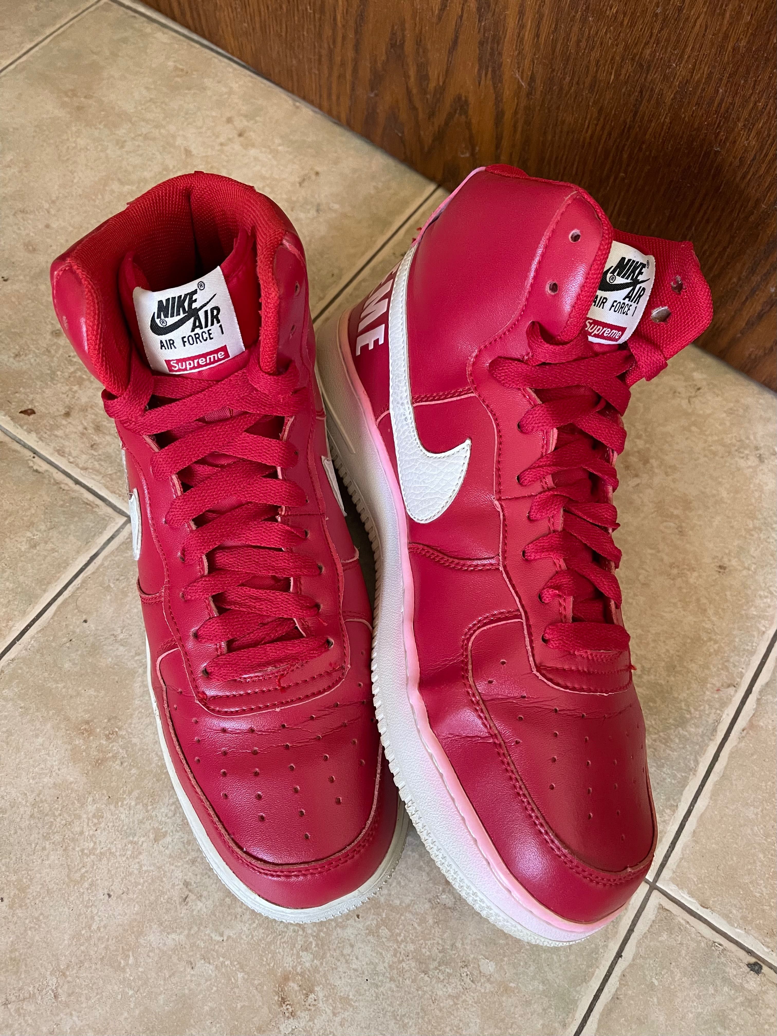 Nike Supreme x Air Force 1 High SP Red
