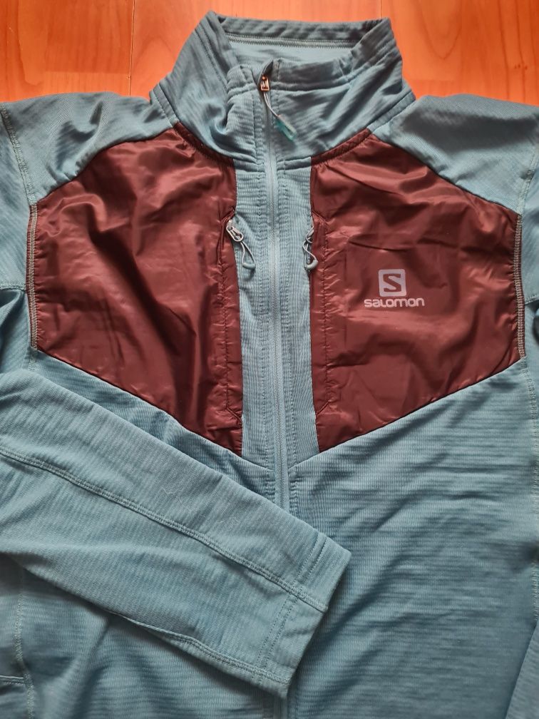 Bluză termică bărbați Salomon Grid FZ Midlayer, mărimea S