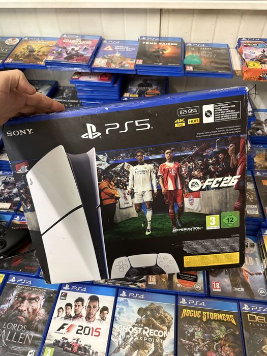 PS5 Digital Edition nou sigilat + FC 26 — schimb PS4 Slim/Pro