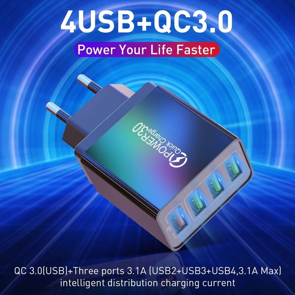 Зарядное устройство Fast Charge
Быстрая зарядка QC3.0
USB шнур