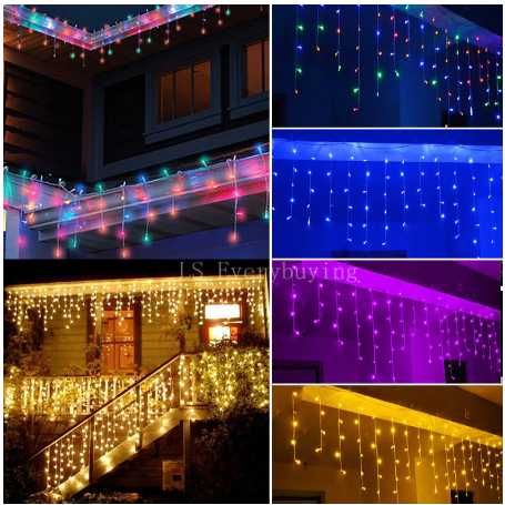 White Бял ЛЕД Висящи Лампи 3х60 с опция снаждане Коледна украса