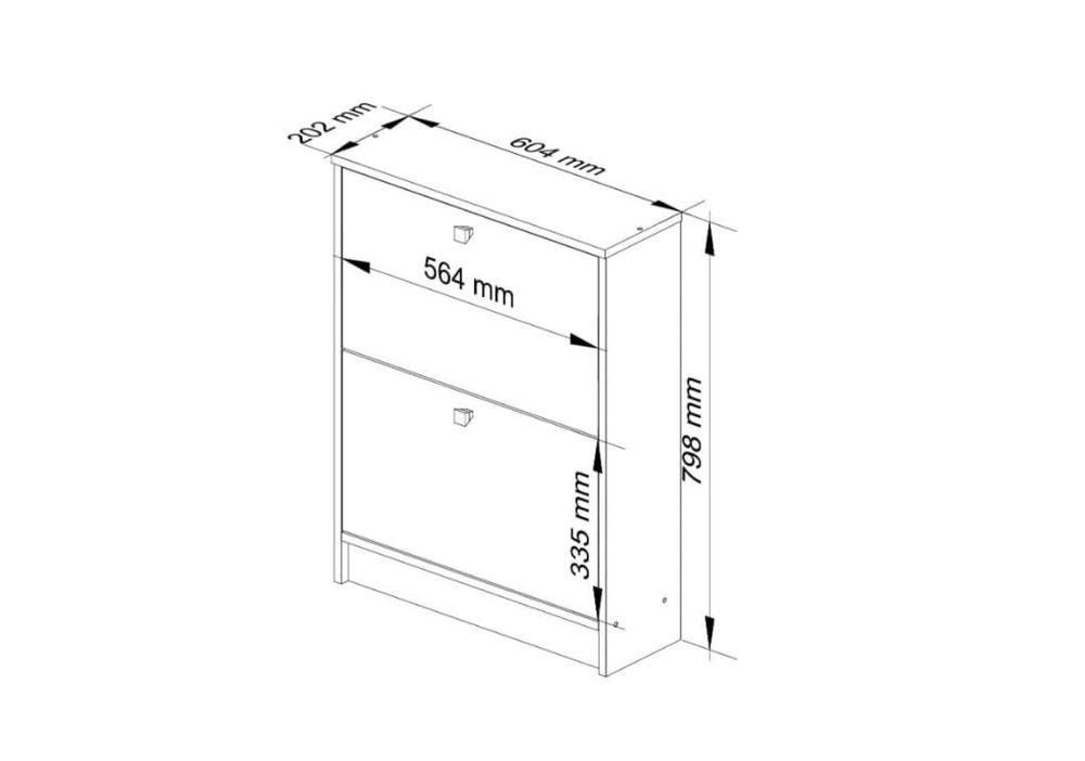 Dulap de pantofi 60 x 80 x 20 cm, stejar sonoma sau alb