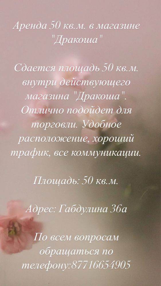 Сдам в аренду 50 кв.м