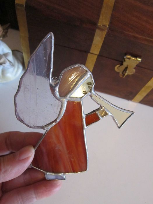 cadou rar Inger vestitor Craciun stil vitralii Tiffany Germany 1970