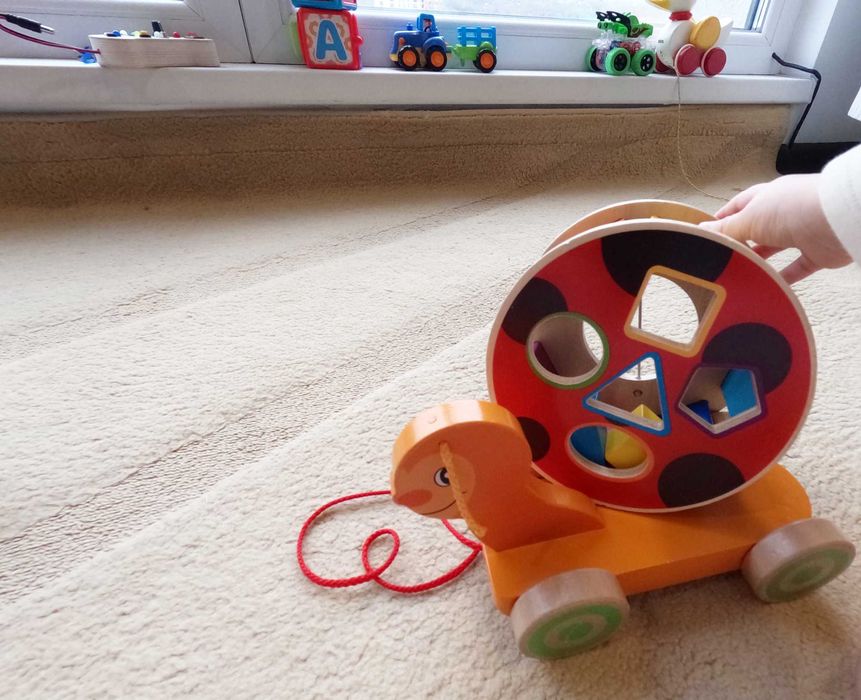 Melc de lemn sortare 5 forme jucarie bebe
