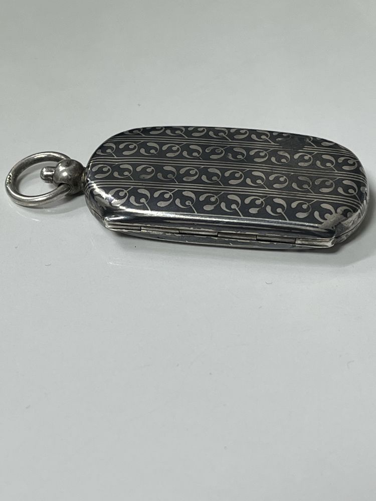 Античен държач за монети от сребро Niello (около 1900 г.