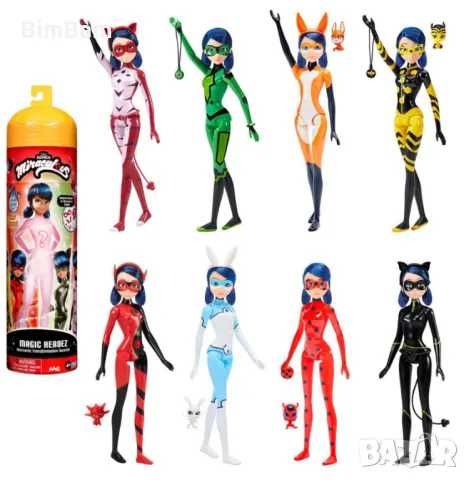 Оригинална кукла Miraculous Калинката и Черния котарак с магическо