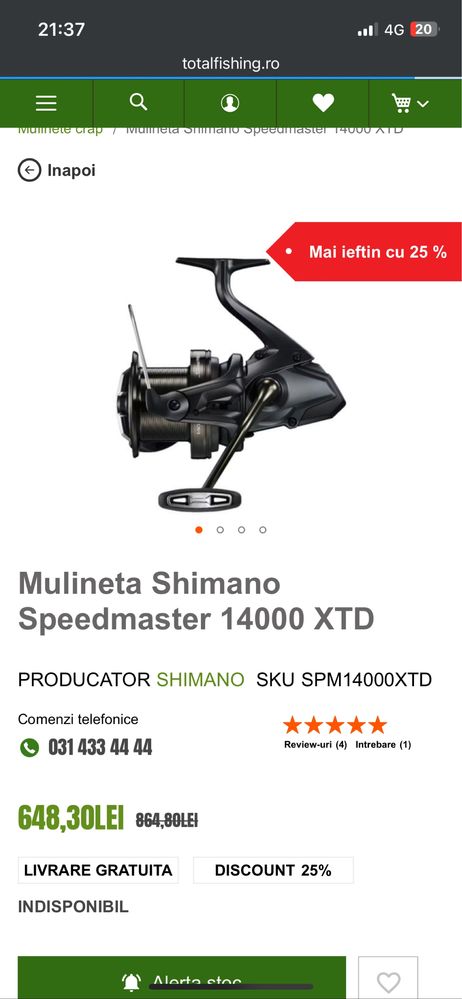 Mulineta Shimano SpeedMaster 14000 XTD