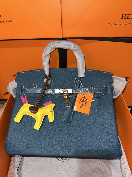 Geanta Hermes Birkin 35cm Turcoaz/accesorii gold