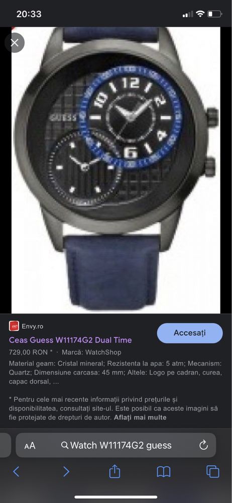 Vand ceas guess multifuncional barbatesc