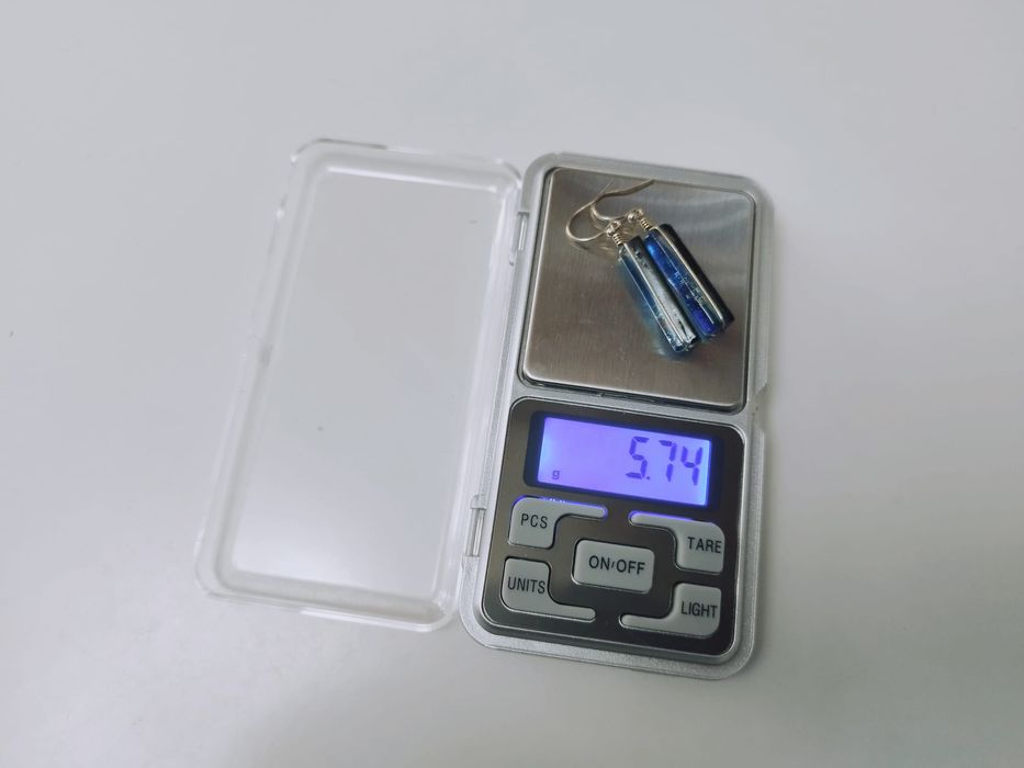 Cercei artizanali din sticla dichroica, Alaska, argint 925