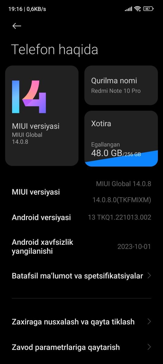 Redmi not 10 pro 8+5/256 srochni sotiladi