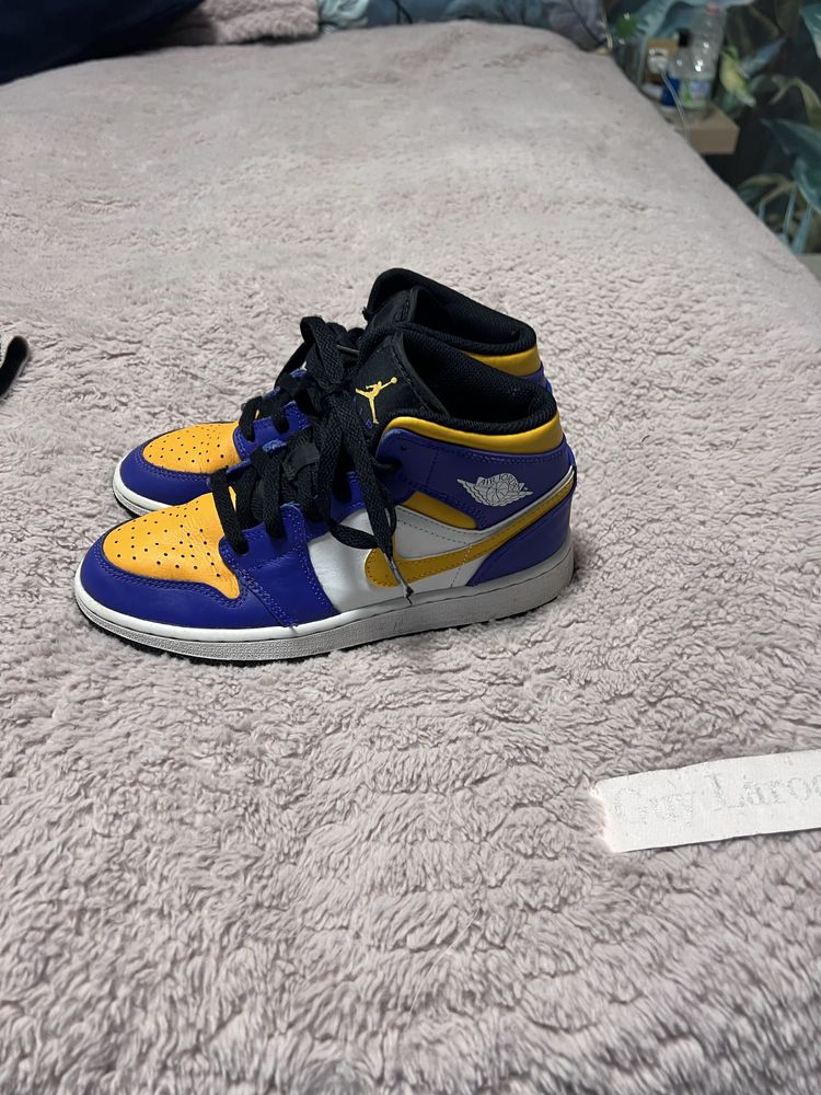 Nike Air Jordan 1 Mid PS Lakers sneakers, 36 номер, Найк оригинални