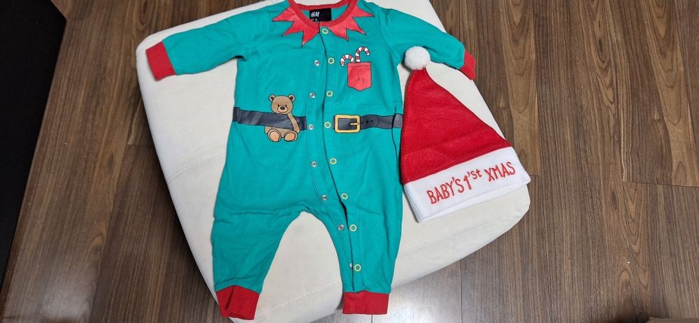 Бебешко коледно боди H&M