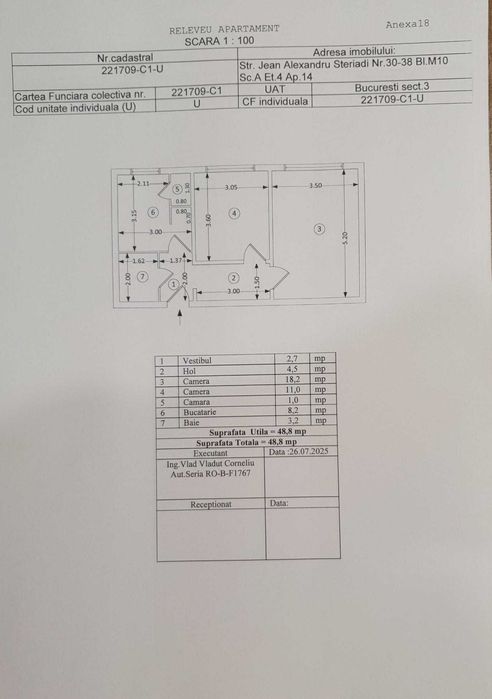 Apartament cu 2 camere – Str. Steriadi Jean nr. 30-38 bl. M10 sector 3