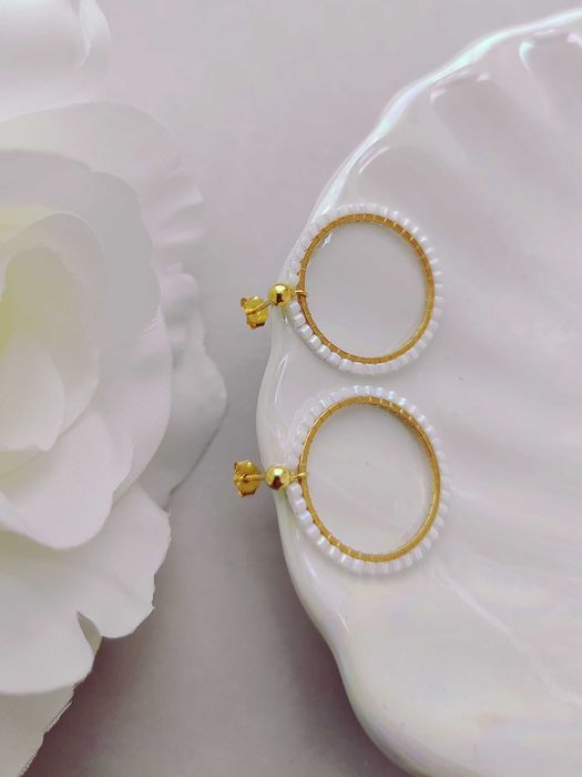 Ръчно изработени обеци Сребро 925 Неръждаема стомана и Японски мъниста