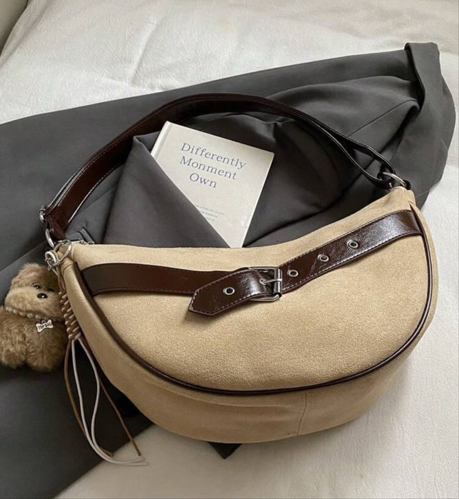 Голяма чанта от велур