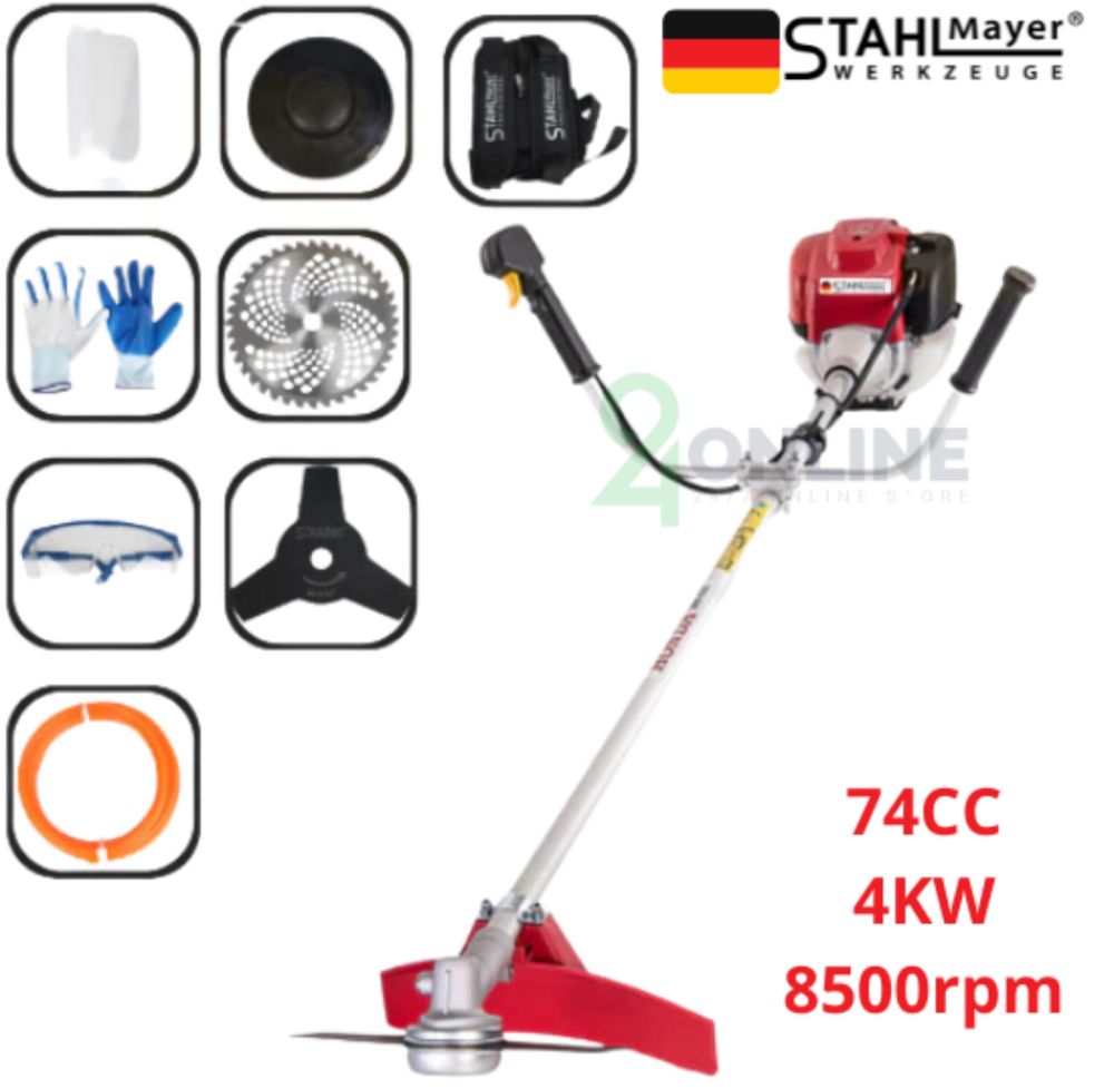 Четиритактов бензинов тример STAHLMAYER PRO 74cc / 4kw с 9 подаръка