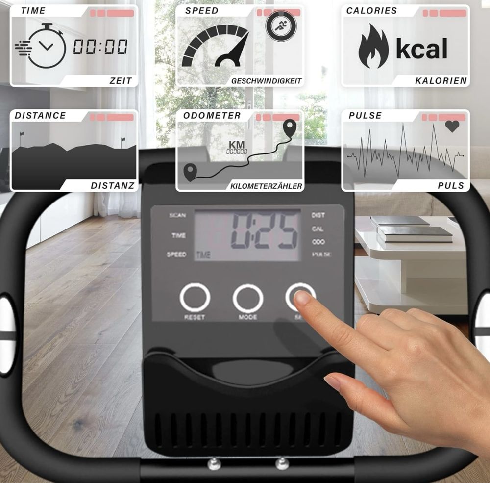 Сгъваем велоергометър Physionics® с LCD дисплей,