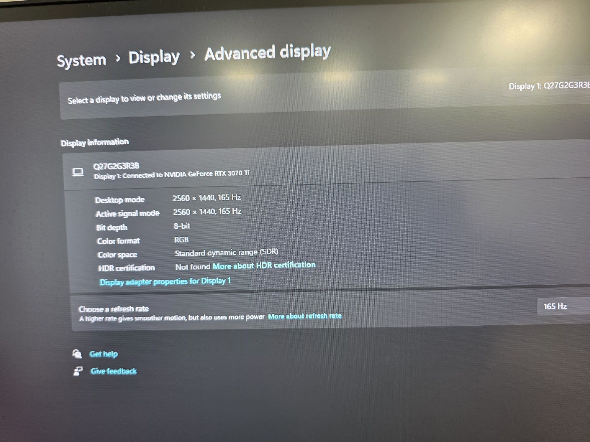 Обменяю монитор 2k 165hz компании AOC