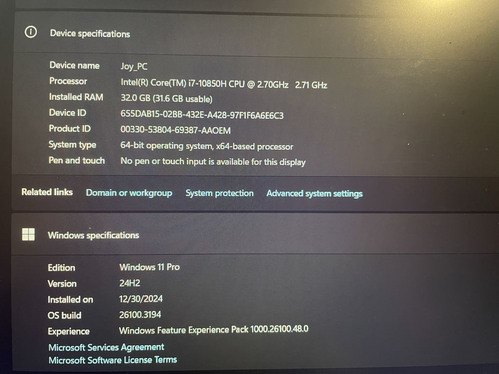 Dell Precision 7550 i7-10850h nVidia RTX5000, 32gb, ssd 512