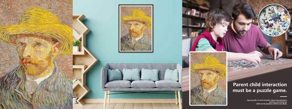 Puzzle autoportret Vincent Van Gogh 1000piese. Nou ambalat!