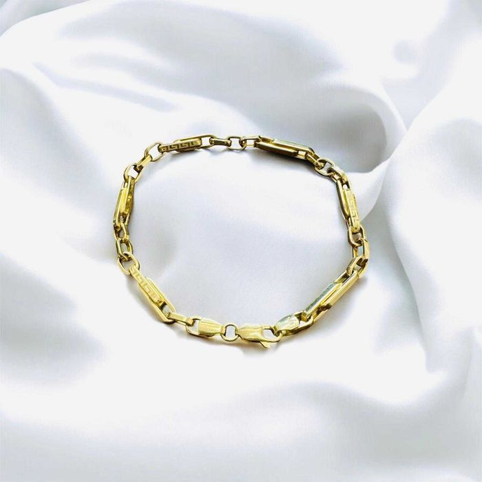 Bratara aur galben model striat 14K