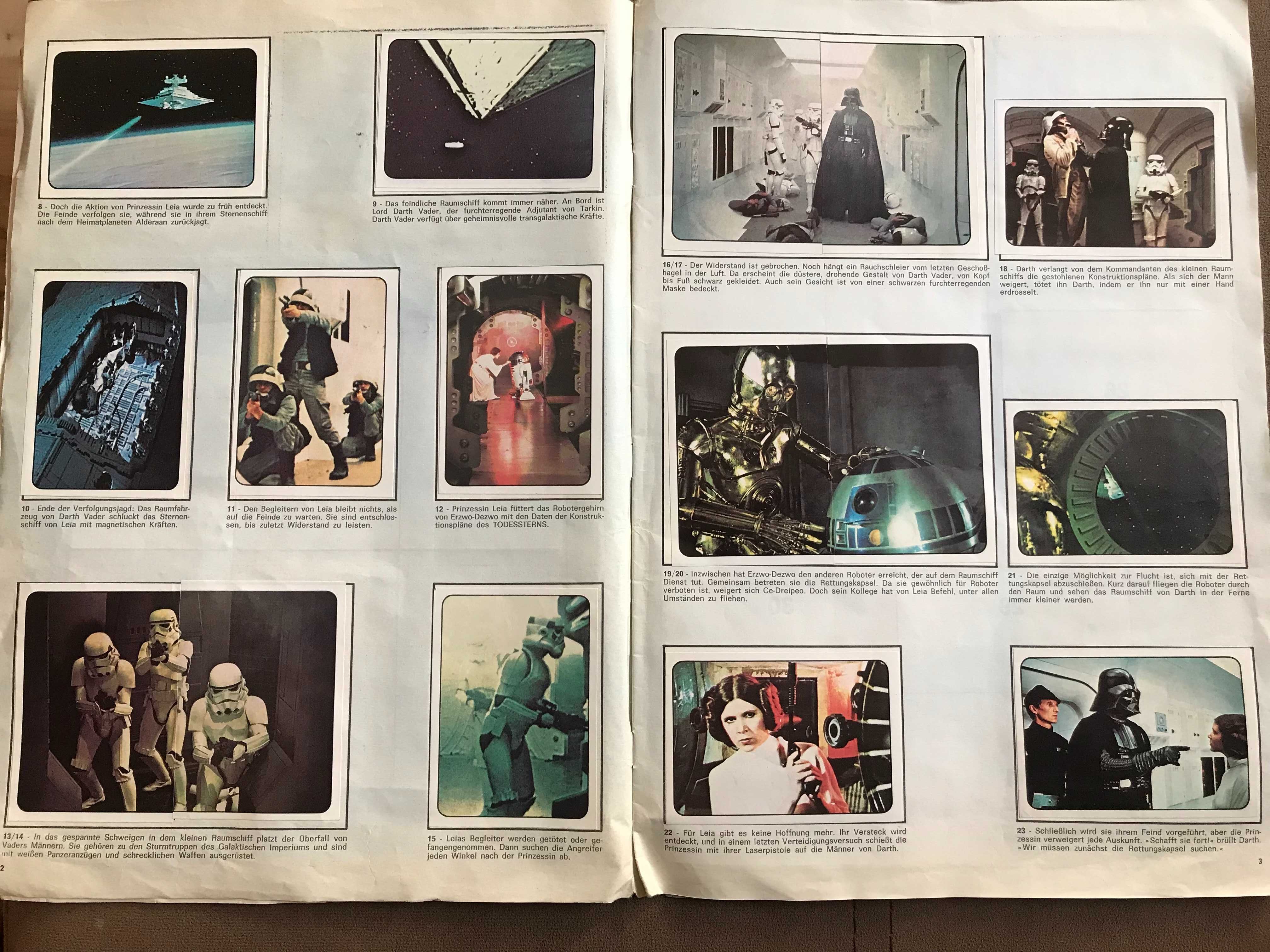 Star Wars Krieg Der Sterne Panini 1977 пълен албум със стикери