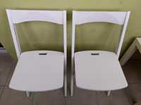 Сгъваеми столове масивен бук, 2 бр.бели
