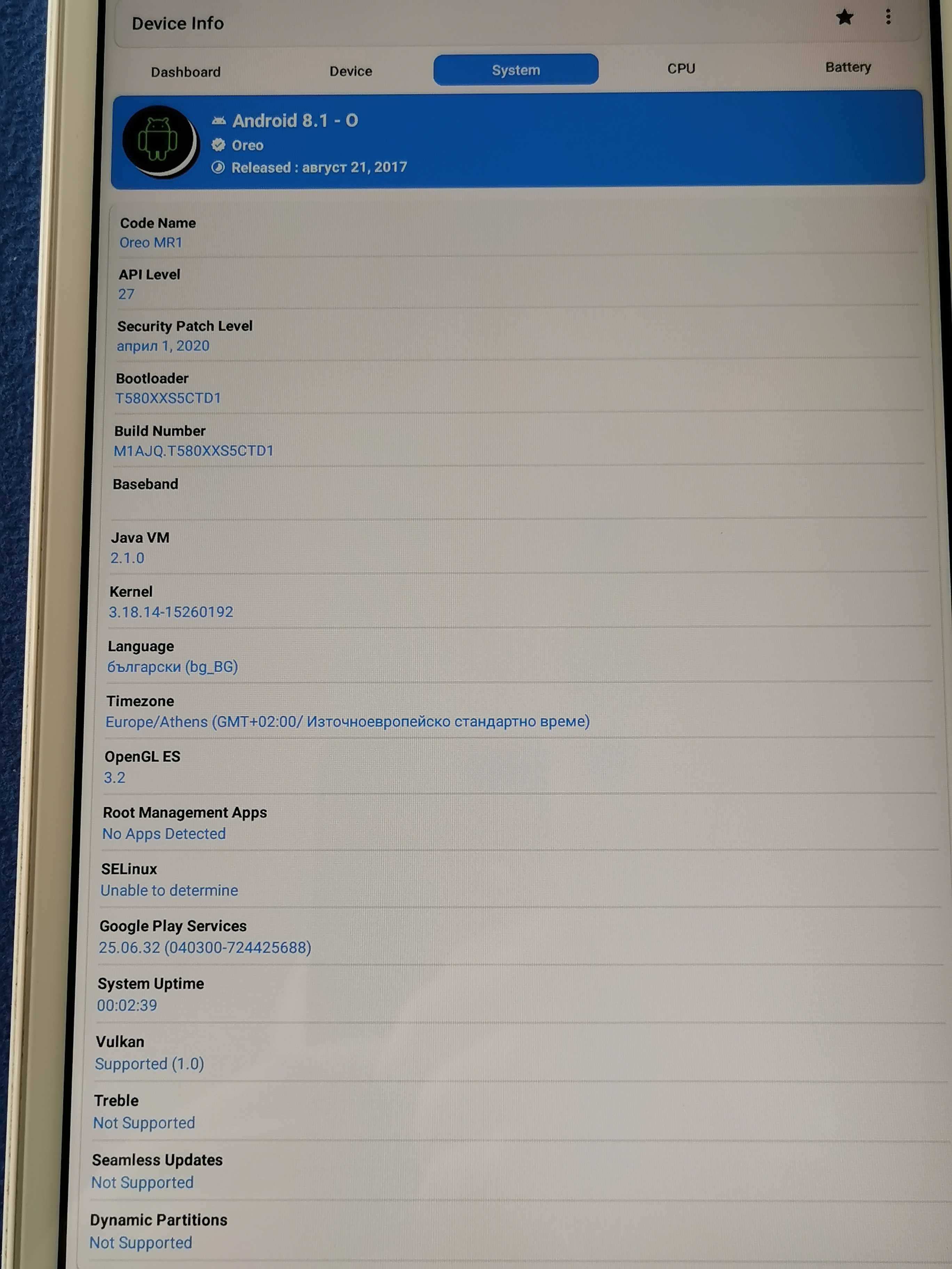 SAMSUNG Galaxy Tab A SM-T580