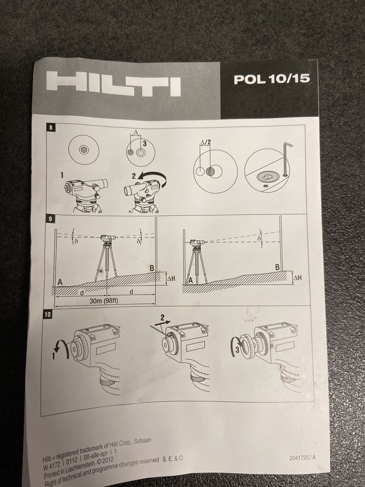 Hilti pol 15 nivela optica teodolit panta canalizare strada