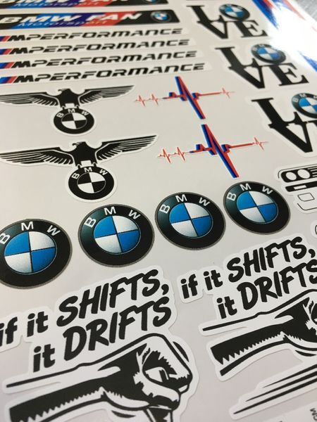 Стикери BMW AUDI VW Volkswagen Mercedes - лист А4