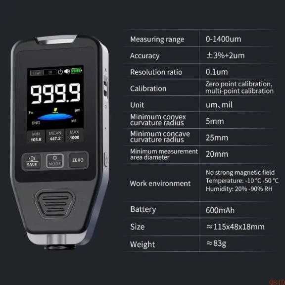 Автомоб-й измеритель толщины краски-новый- с гарантией - доставка