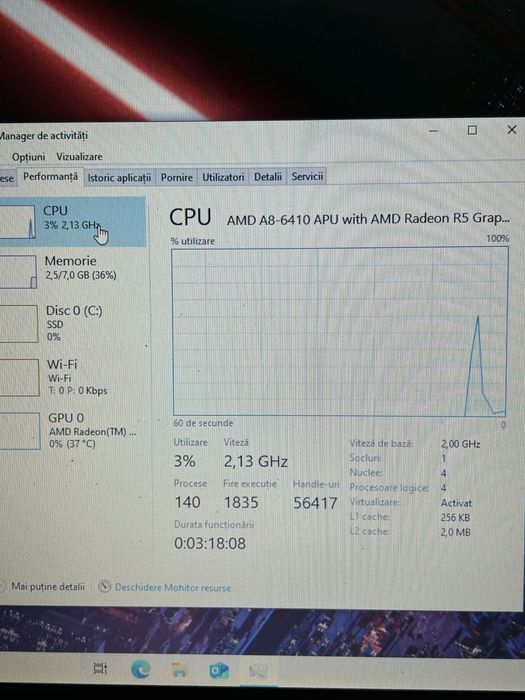 Laptop low gaming| 17.3inch| placa video 1gb| ssd 128gb