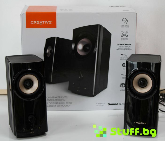 Creative T60 2.0 Speakers 60W Bluetooth 5.0 Black Тонколони