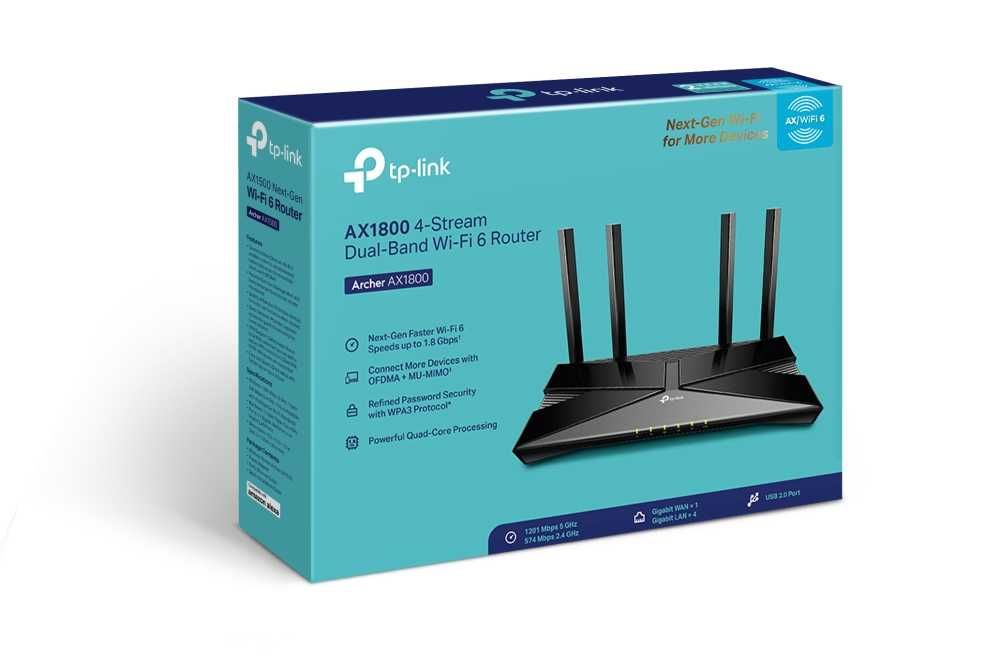TP-Link Archer AX1800  AX1800 Dual-Band Wi-Fi 6  гигабитный роутер