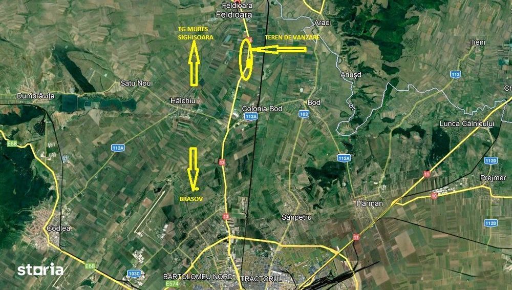 Teren Feldioara cu front la DN 13