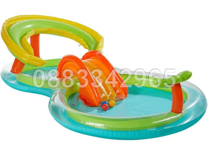 НОВИ! Голям детски басейн с пързалка / Център за игра / 308 литра