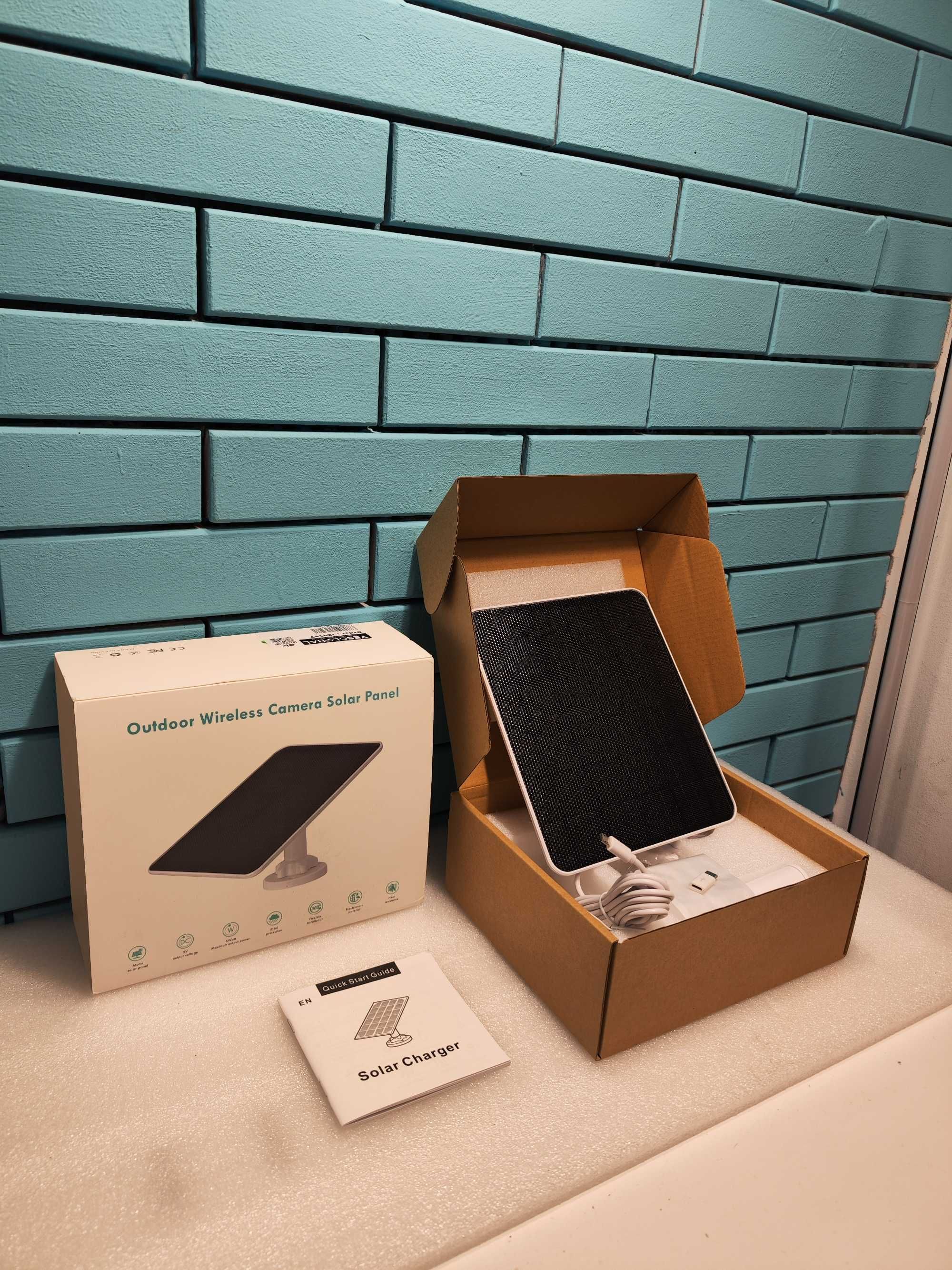 6W Слънчев Панел за Камери – Водоустойчив / Type-C / Micro USB